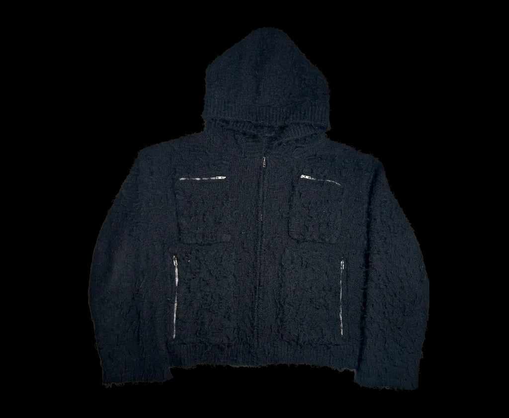 Abstraite black mohair hoodie